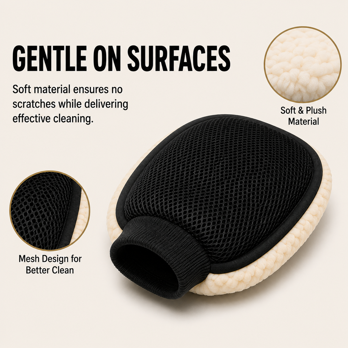 Bear Paw Plush Cleaning Gloves – Soft Microfiber Wash Mitt for Car, Home & Glass Cleaning (Pack of 2)