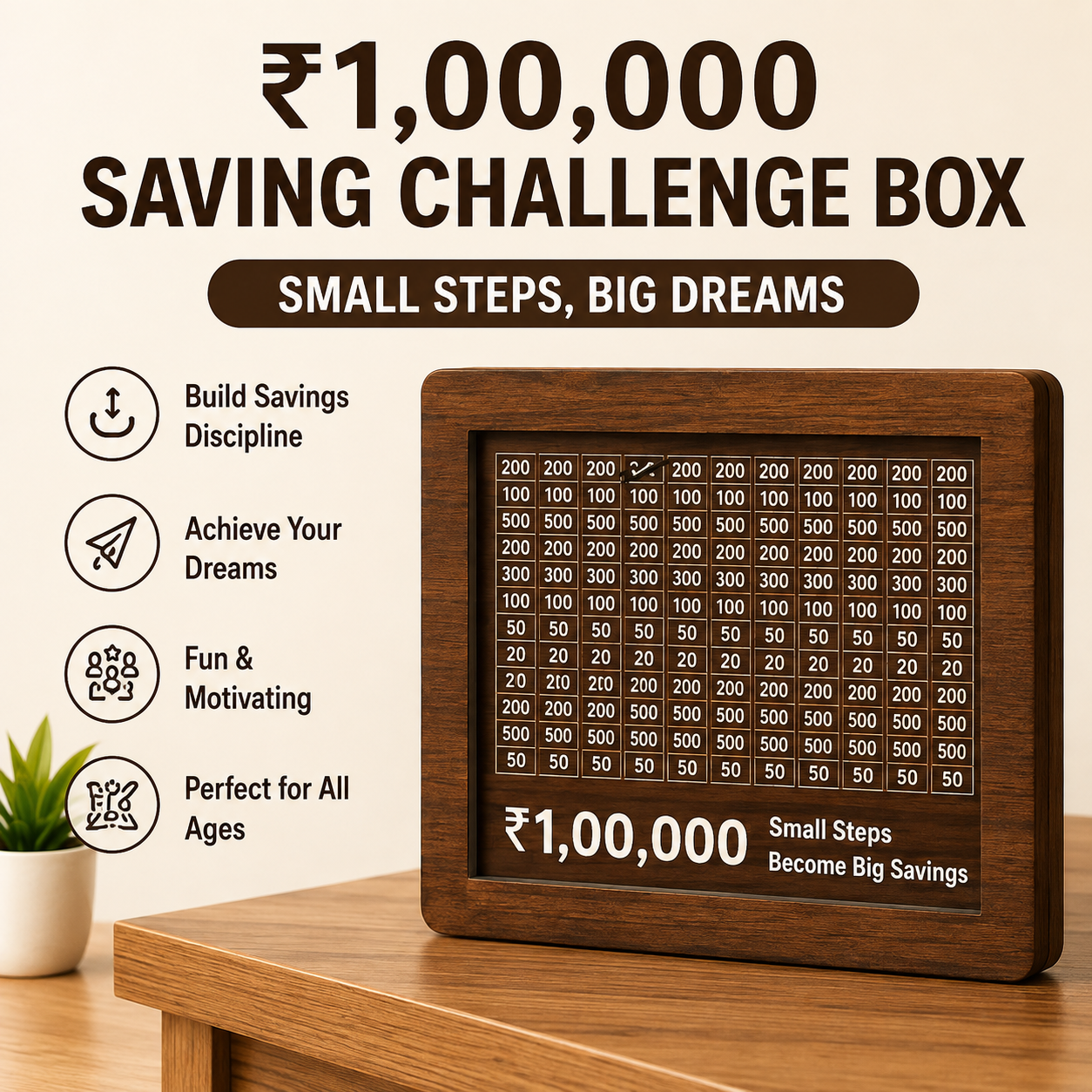 Gullak Wooden Money Saver Box