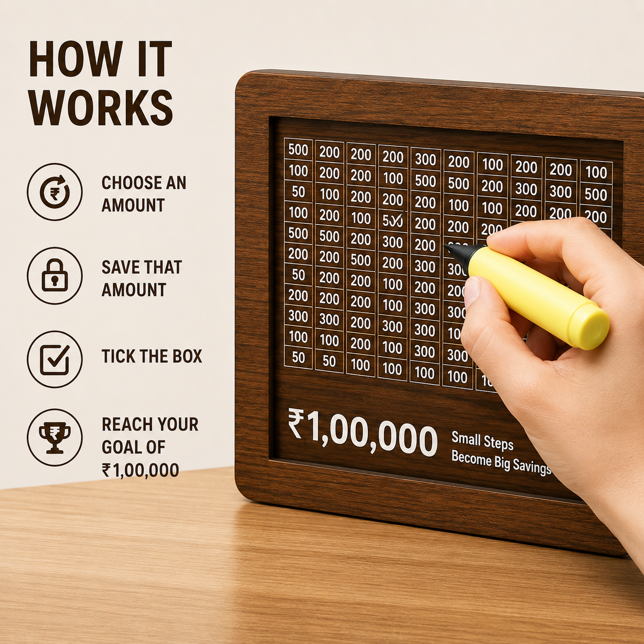 Gullak Wooden Money Saver Box