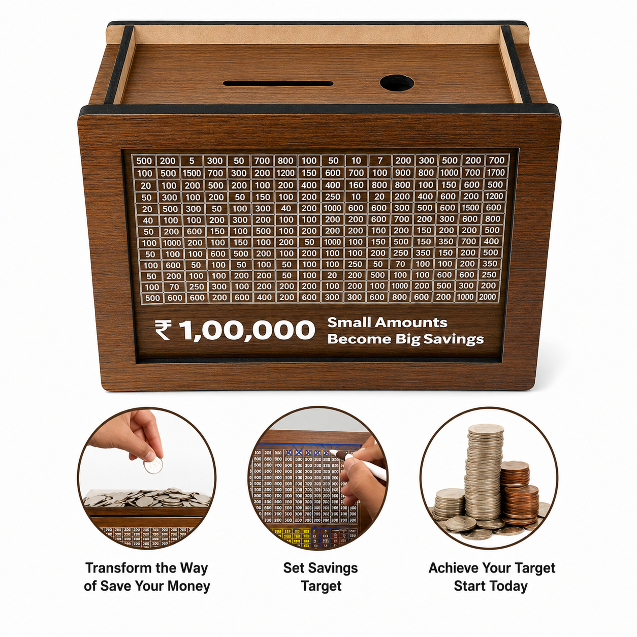 Gullak Wooden Money Saver Box
