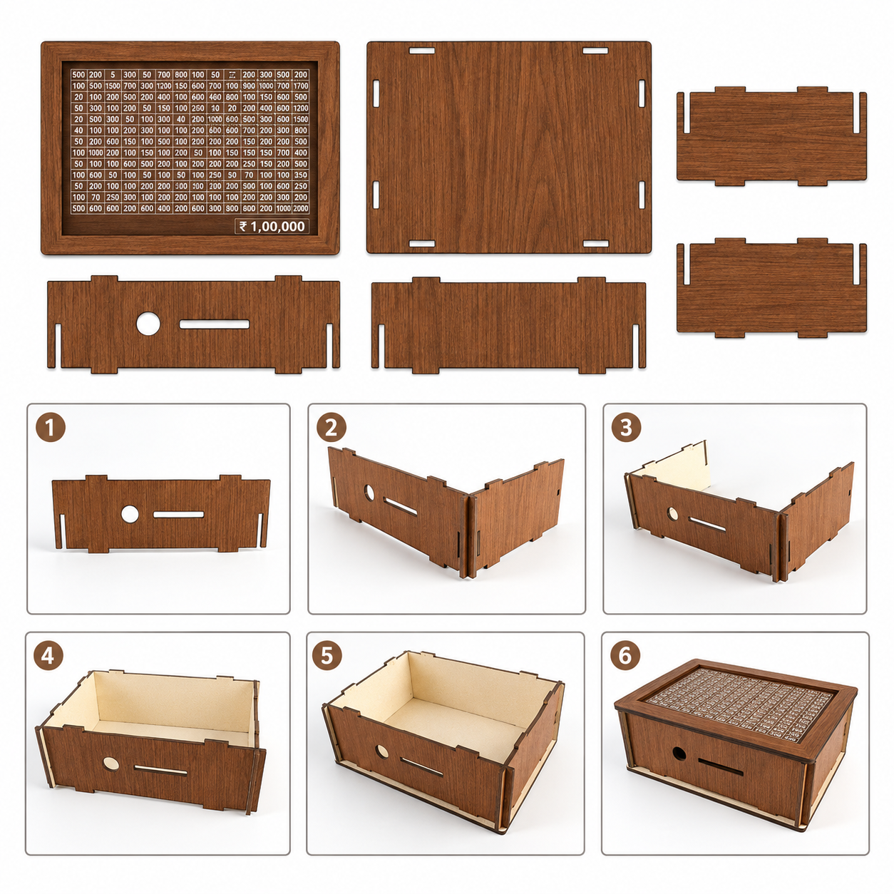 Gullak Wooden Money Saver Box