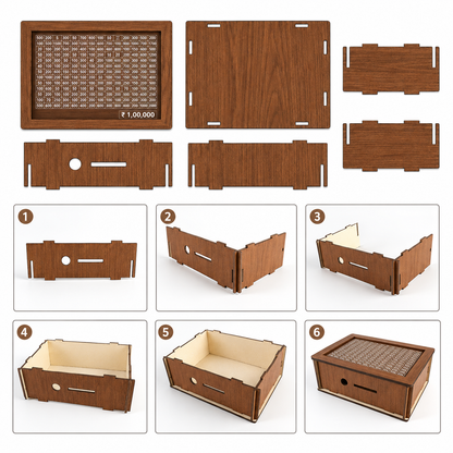 Gullak Wooden Money Saver Box