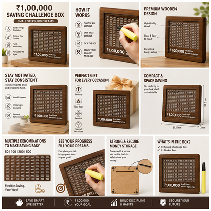 Gullak Wooden Money Saver Box