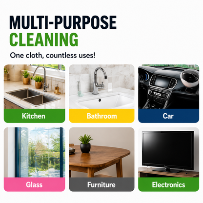 Multipurpose Absorbent Microfiber Cleaning Cloth – Super Soft, Lint-Free, and Quick-Drying (Pack of 4)