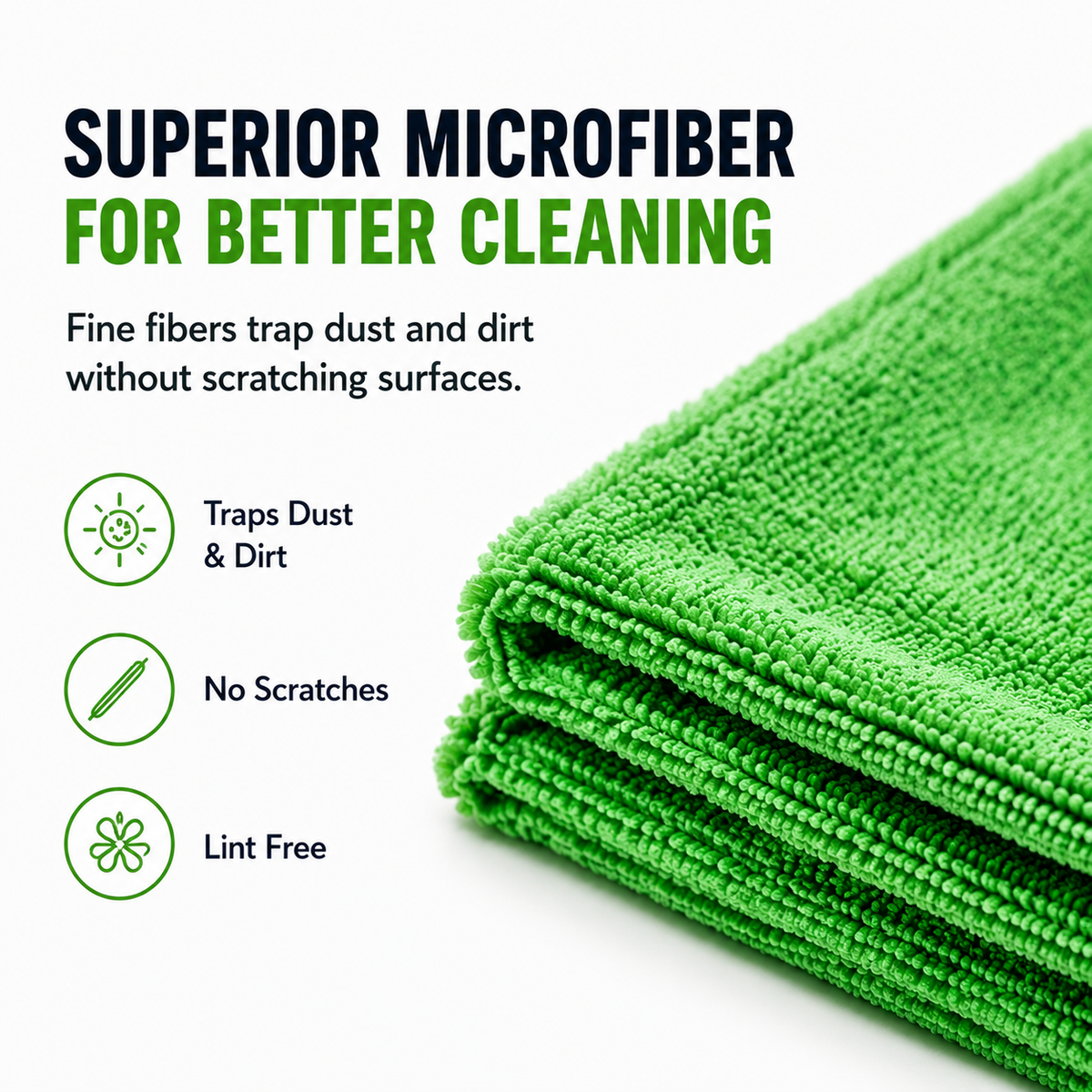 Multipurpose Absorbent Microfiber Cleaning Cloth – Super Soft, Lint-Free, and Quick-Drying (Pack of 4)