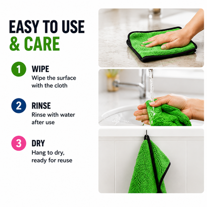 Multipurpose Absorbent Microfiber Cleaning Cloth – Super Soft, Lint-Free, and Quick-Drying (Pack of 4)