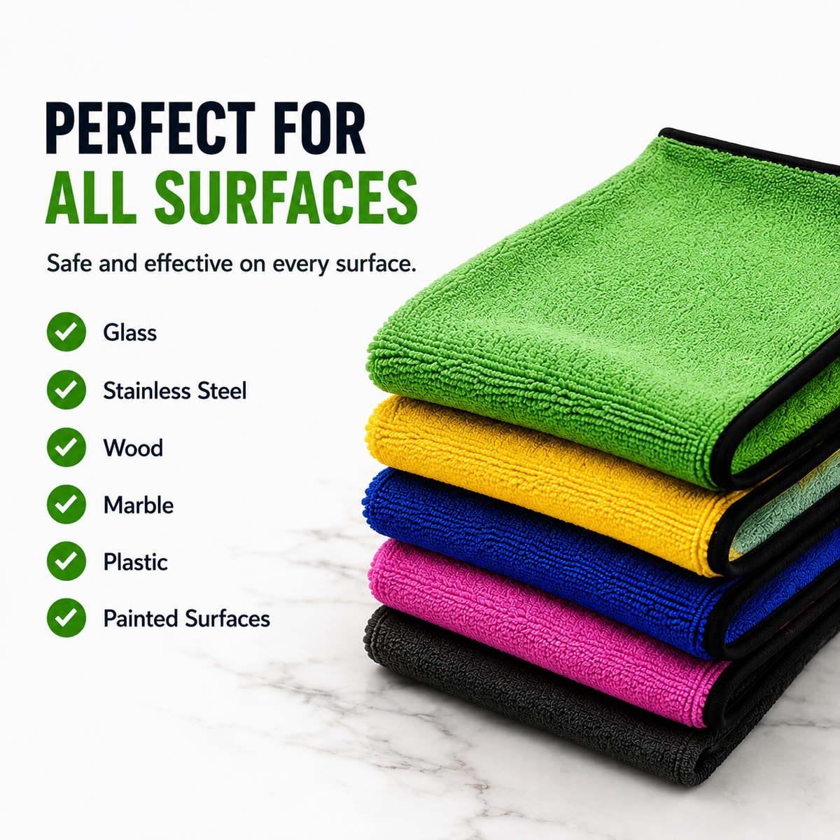 Multipurpose Absorbent Microfiber Cleaning Cloth – Super Soft, Lint-Free, and Quick-Drying (Pack of 4)