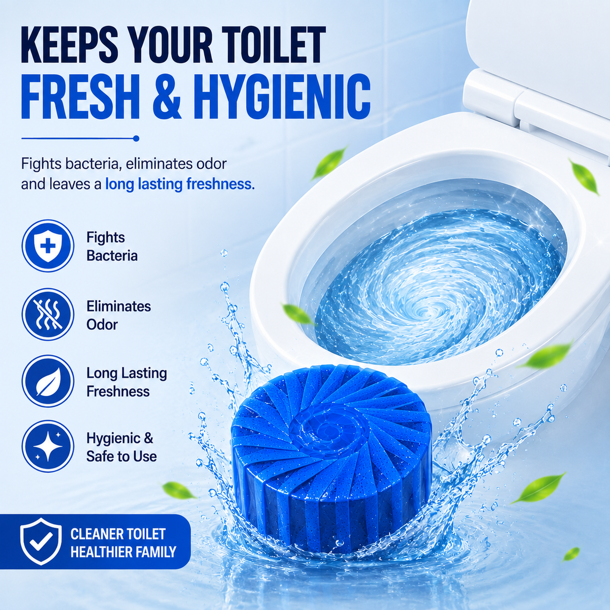 Toilet Deodorizer Bathroom Cleaner Tablet (30 PCS)