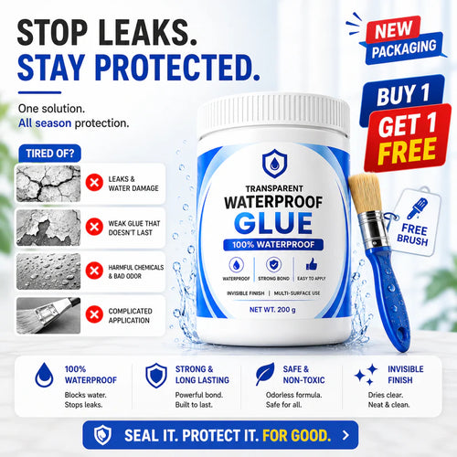 Transparent Waterproof Glue + Free Brush © ( BUY 1 GET 1 FREE )