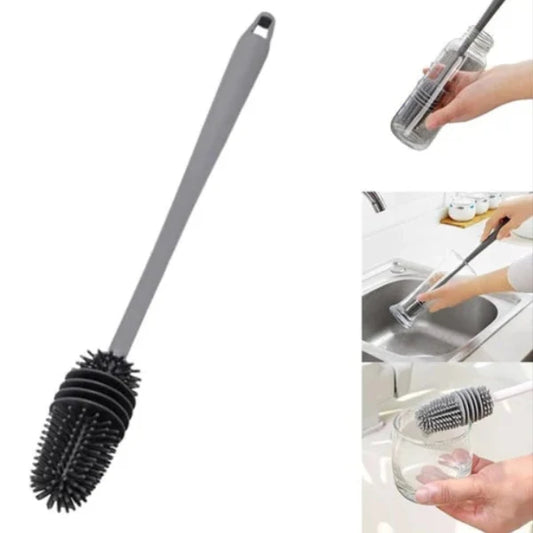 Silicone Bottle Cleaning Brush with Long Handle – Multipurpose Bottle Cleaner for Baby Bottles, Water Bottles, Vases & Glass Containers