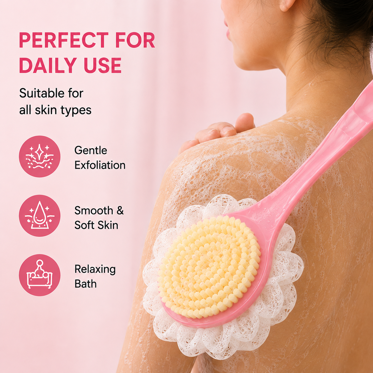 Double Sided Bath Brush Scrubber