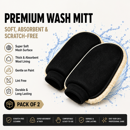 Bear Paw Plush Cleaning Gloves – Soft Microfiber Wash Mitt for Car, Home & Glass Cleaning (Pack of 2)