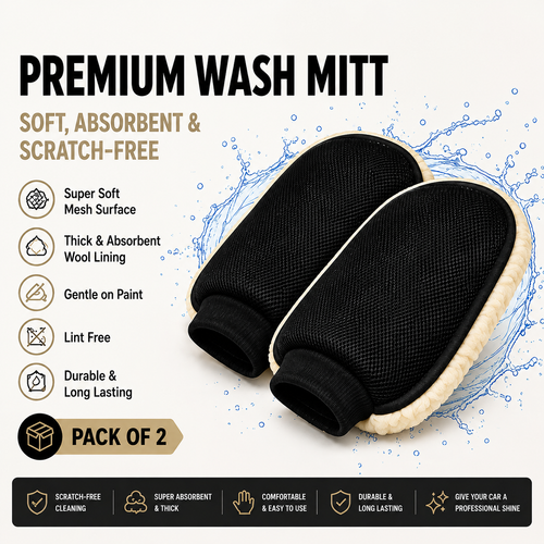 Bear Paw Plush Cleaning Gloves – Soft Microfiber Wash Mitt for Car, Home & Glass Cleaning (Pack of 2)