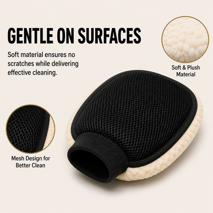 Bear Paw Plush Cleaning Gloves – Soft Microfiber Wash Mitt for Car, Home & Glass Cleaning (Pack of 2)