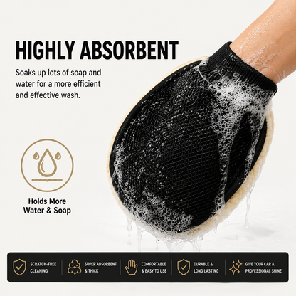 Bear Paw Plush Cleaning Gloves – Soft Microfiber Wash Mitt for Car, Home & Glass Cleaning (Pack of 2)