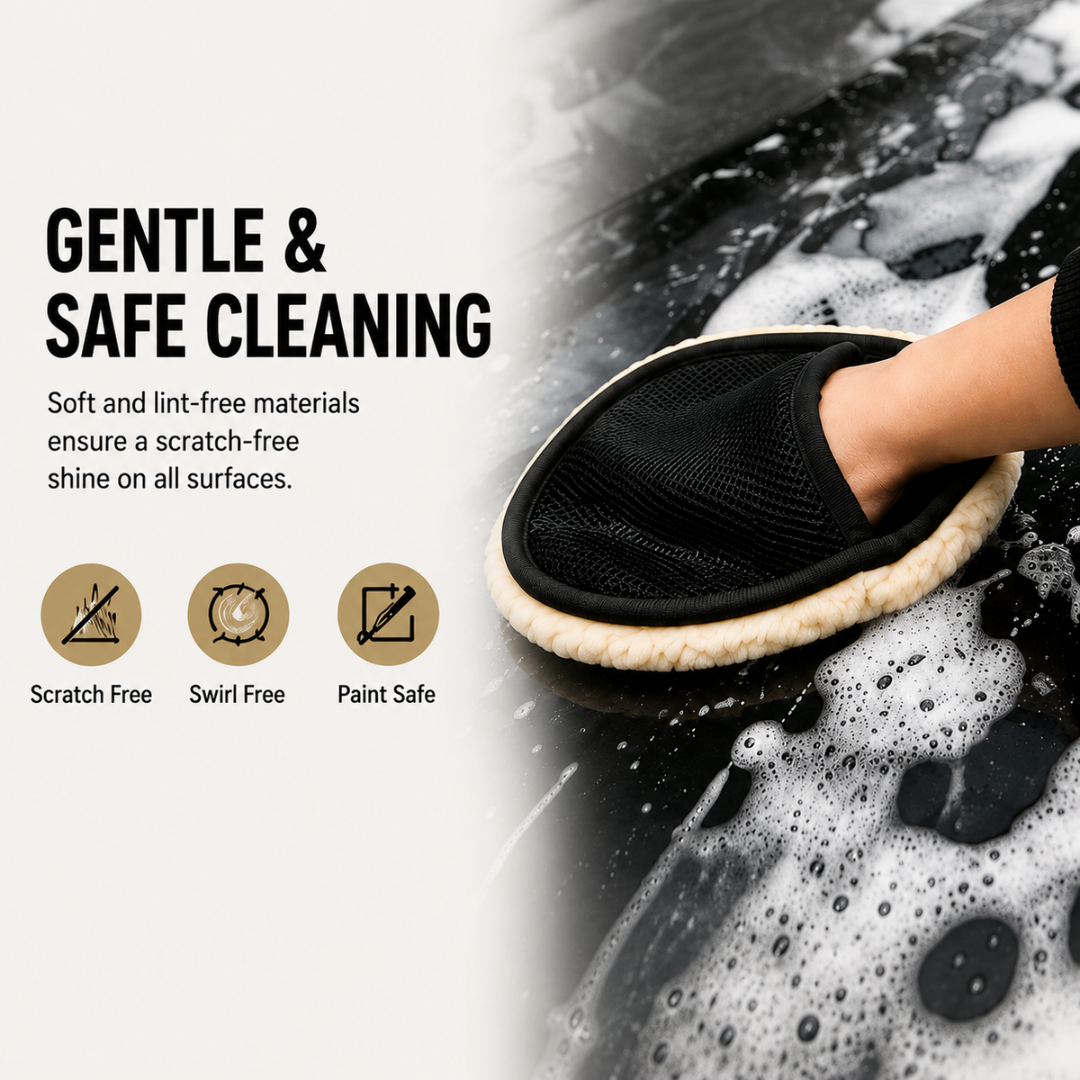 Bear Paw Plush Cleaning Gloves – Soft Microfiber Wash Mitt for Car, Home & Glass Cleaning (Pack of 2)