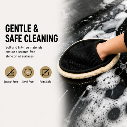 Bear Paw Plush Cleaning Gloves – Soft Microfiber Wash Mitt for Car, Home & Glass Cleaning (Pack of 2)