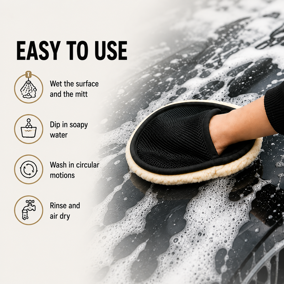 Bear Paw Plush Cleaning Gloves – Soft Microfiber Wash Mitt for Car, Home & Glass Cleaning (Pack of 2)
