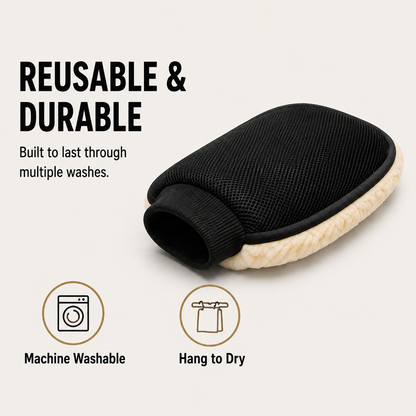 Bear Paw Plush Cleaning Gloves – Soft Microfiber Wash Mitt for Car, Home & Glass Cleaning (Pack of 2)