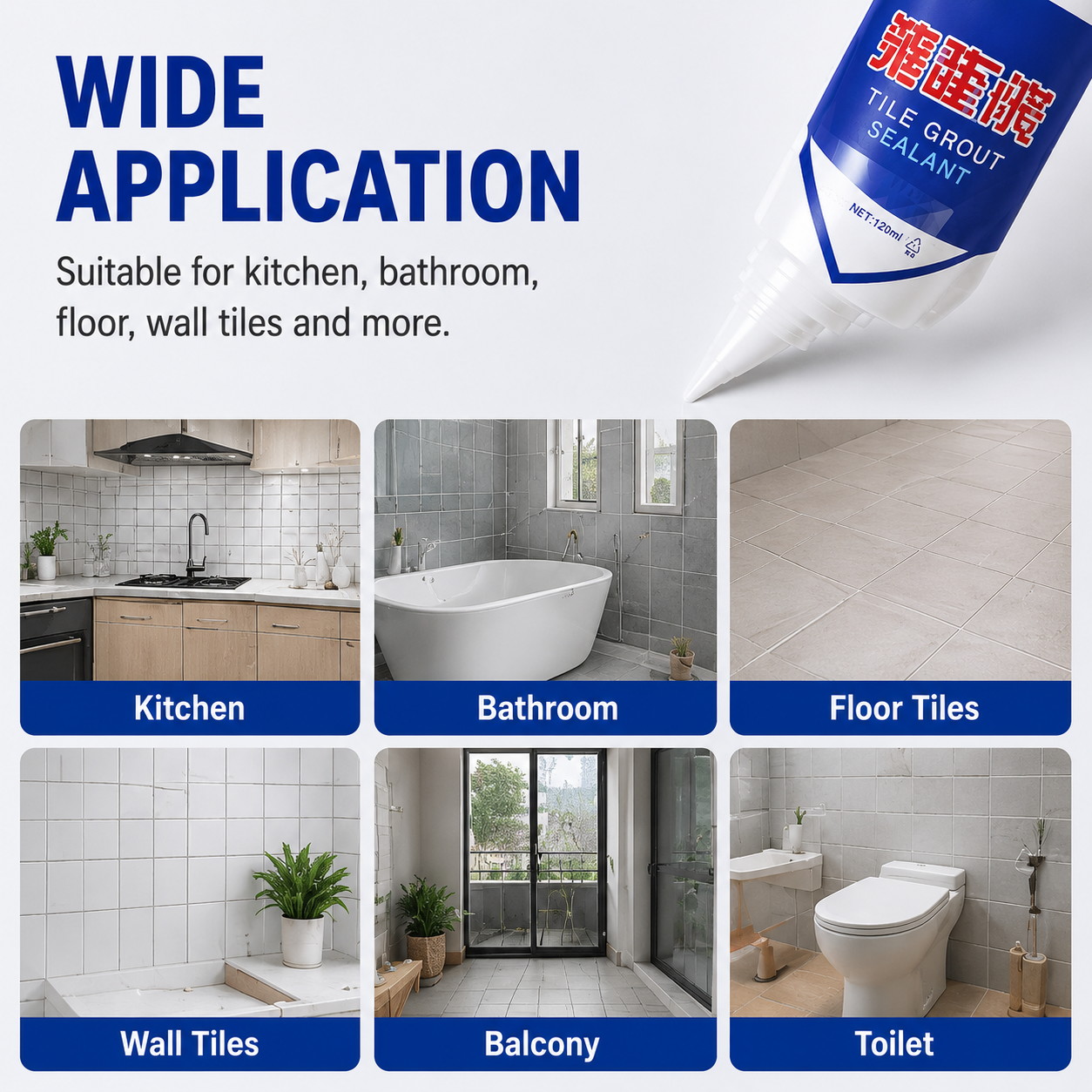 Waterproof Tile Gap Filler – Grout & Crack Sealant [Pack of 2]