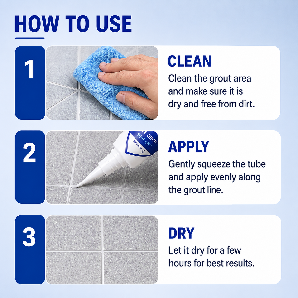 Waterproof Tile Gap Filler – Grout & Crack Sealant [Pack of 2]